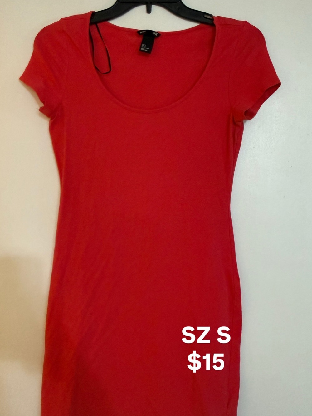 H&M Basic coral Bodycon Mini Dress | Size Small